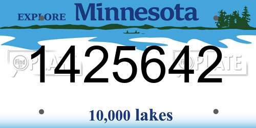 1425642 Minnesota License Plate
