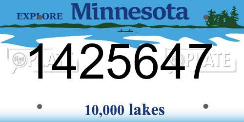 1425647 Minnesota License Plate