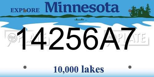 14256A7 Minnesota License Plate