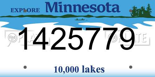1425779 Minnesota License Plate
