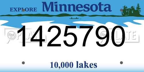 1425790 Minnesota License Plate