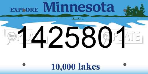 1425801 Minnesota License Plate