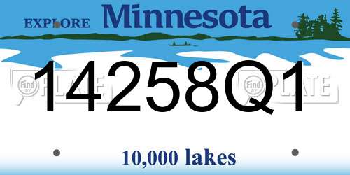 14258Q1 Minnesota License Plate