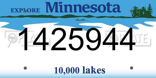 1425944 Minnesota License Plate