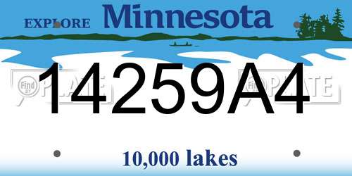 14259A4 Minnesota License Plate