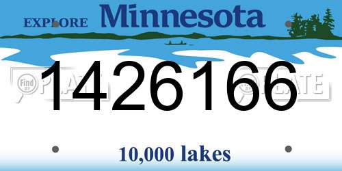 1426166 Minnesota License Plate