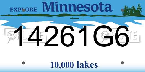14261G6 Minnesota License Plate