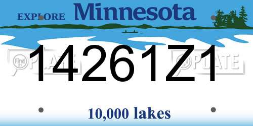 14261Z1 Minnesota License Plate