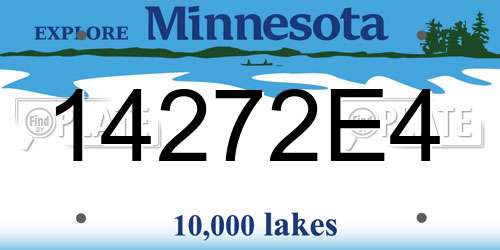 14272E4 Minnesota License Plate