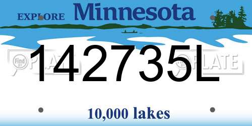 142735L Minnesota License Plate