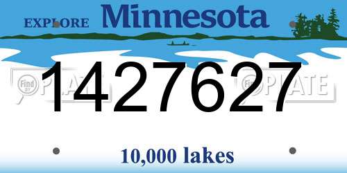 1427627 Minnesota License Plate