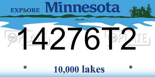 14276T2 Minnesota License Plate