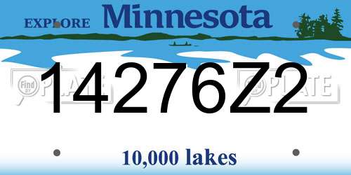 14276Z2 Minnesota License Plate