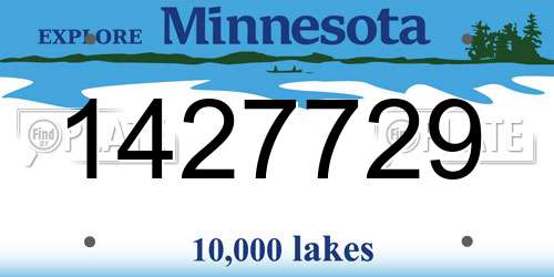 1427729 Minnesota License Plate