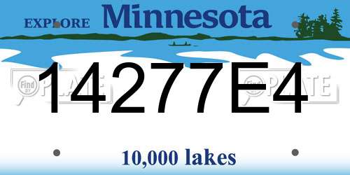 14277E4 Minnesota License Plate
