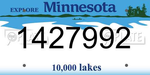 1427992 Minnesota License Plate