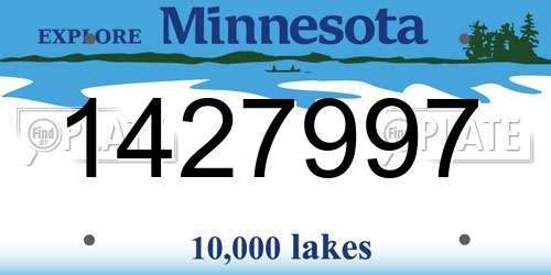 1427997 Minnesota License Plate