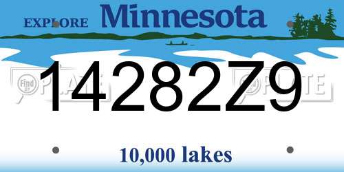 14282Z9 Minnesota License Plate