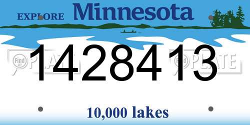 1428413 Minnesota License Plate