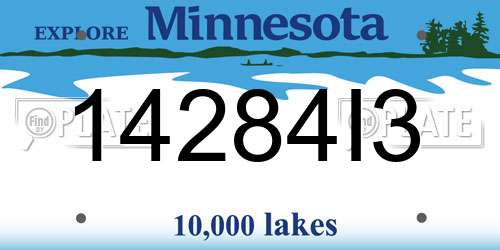 14284I3 Minnesota License Plate