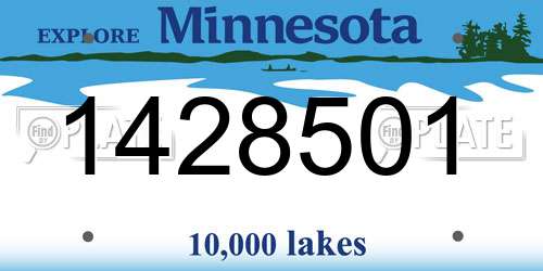 1428501 Minnesota License Plate
