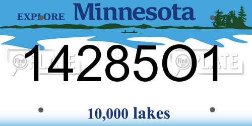 14285O1 Minnesota License Plate