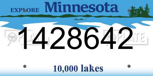 1428642 Minnesota License Plate