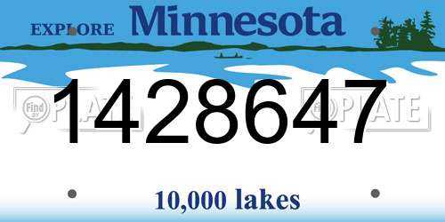 1428647 Minnesota License Plate