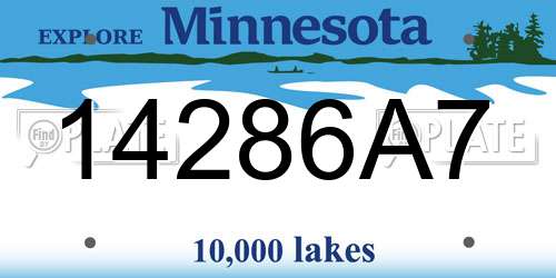 14286A7 Minnesota License Plate