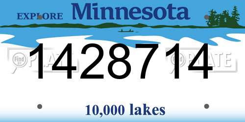 1428714 Minnesota License Plate