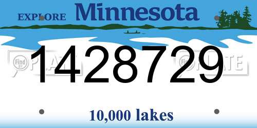 1428729 Minnesota License Plate