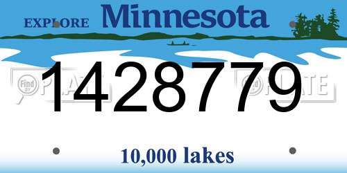 1428779 Minnesota License Plate