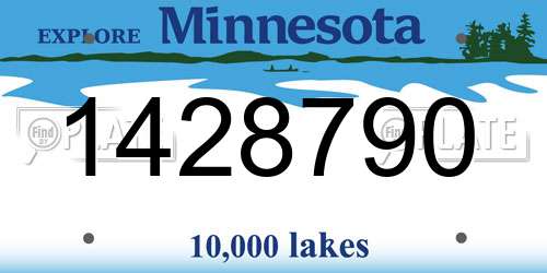 1428790 Minnesota License Plate