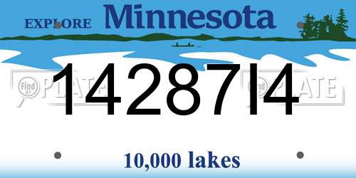 14287I4 Minnesota License Plate