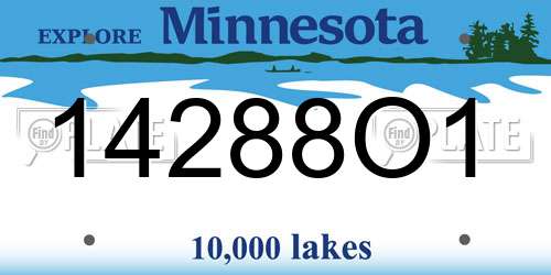 14288O1 Minnesota License Plate