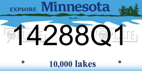 14288Q1 Minnesota License Plate