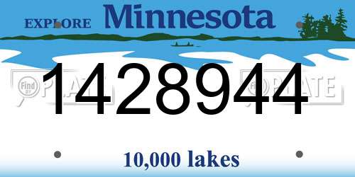 1428944 Minnesota License Plate