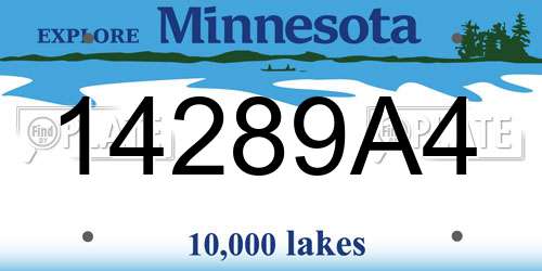 14289A4 Minnesota License Plate