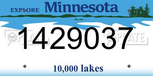 1429037 Minnesota License Plate
