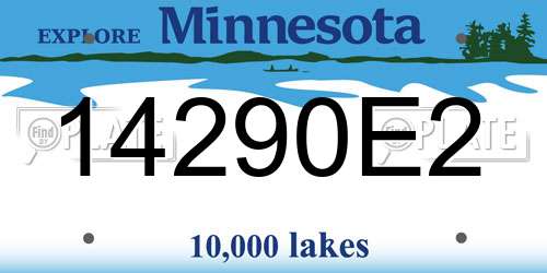 14290E2 Minnesota License Plate