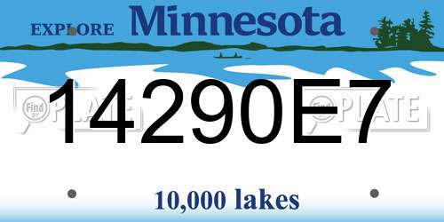 14290E7 Minnesota License Plate