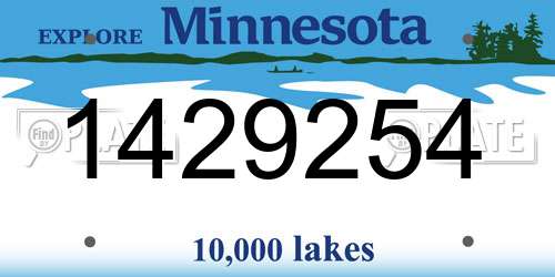 1429254 Minnesota License Plate
