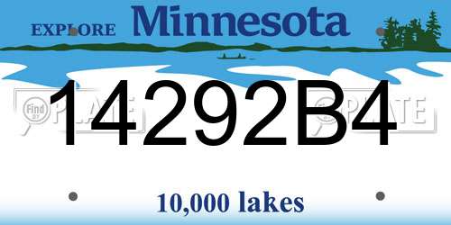 14292B4 Minnesota License Plate
