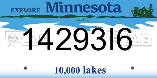14293I6 Minnesota License Plate