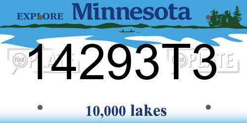 14293T3 Minnesota License Plate