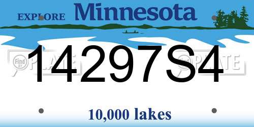 14297S4 Minnesota License Plate