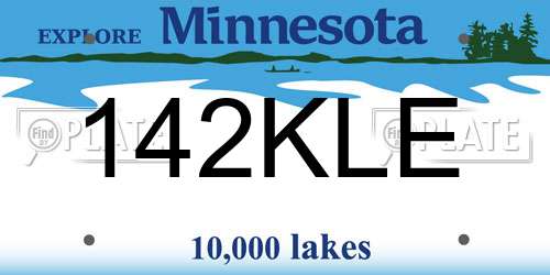 142KLE Minnesota License Plate