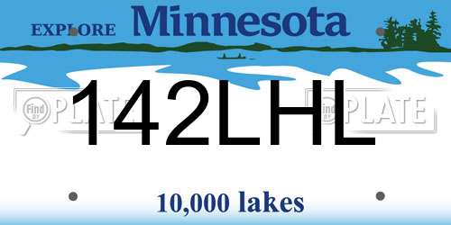 142LHL Minnesota License Plate