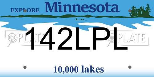 142LPL Minnesota License Plate