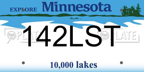 142LST Minnesota License Plate